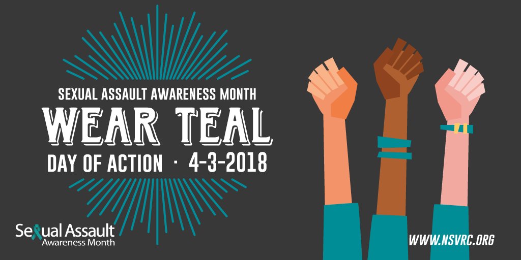 NSVRC's tweet photo. Will you be wearing teal tomorrow? RSVP to the Day of Action event page and share why you'll be participating https://t.co/3DZYXFt1YD #SAAM https://t.co/yJsgoEp7Qd