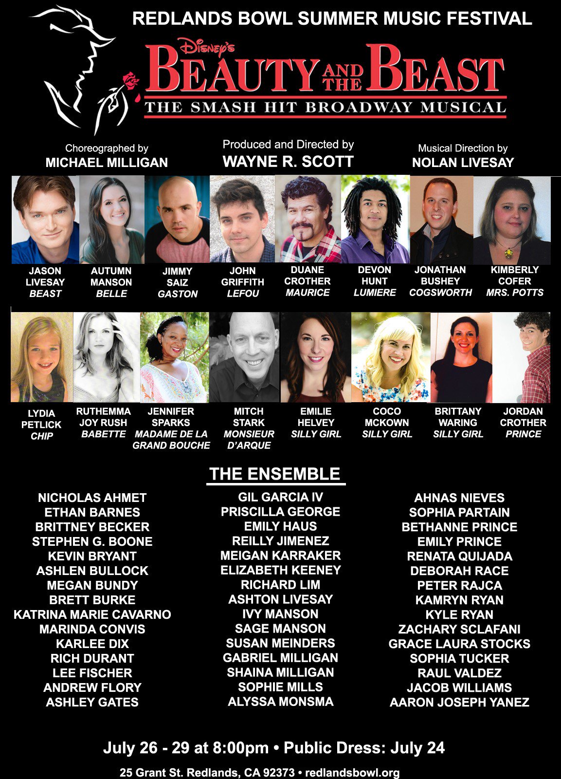 Redlands Bowl On Twitter The 2018 Cast For Beauty And The Beast At The Redlands Bowl Has Been Announced Beverlynoerr