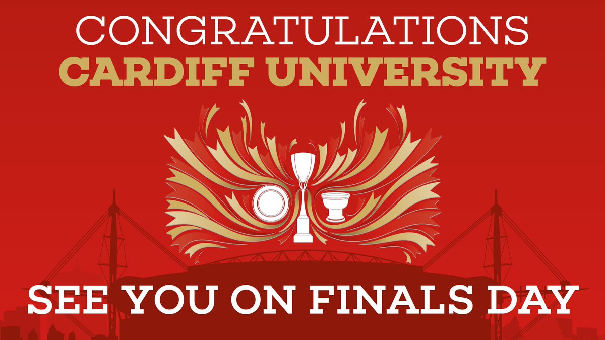 WelshRugbyUnion's tweet photo. National Bowl Finalists! Congratulations @porthcawlrfc and @CardiffUni_RFC on your semi-final wins, llongyfarchiadau. A truly memorable day is in store for players, supporters and all involved on Sunday 29 April @principalitysta Who will be there? #WRUFinalsDay https://t.co/Ozbk1lh8rg
