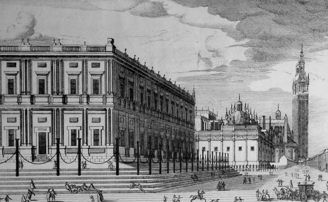 SevillaInsolita's tweet photo. "Consulado de Comercio y Catedral de Sevilla" (1770), anónimo. https://t.co/49p7uVL9R7