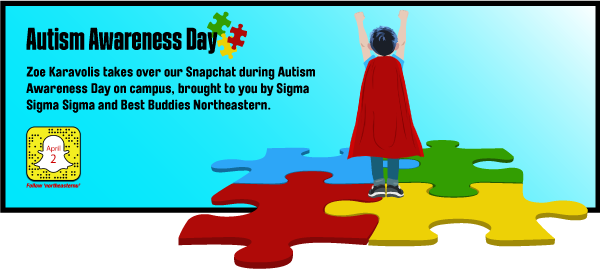 .<a href="/TriSigmaNU/">Tri Sigma NU</a> and <a href="/bestbuddies/">Best Buddies</a> #Northeastern take over our Snapchat for #WorldAutismAwarenessDay. 

👻: northeasternu