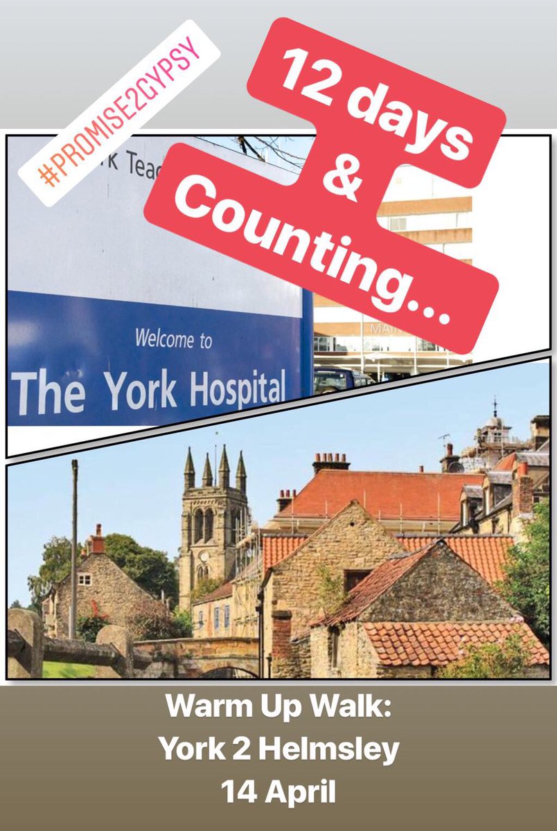 Promise2Gypsy's tweet photo. Let the countdown begin... #promise2gypsy #warmupwalk #york2helmsley @YorkTHCharity @annikadowson @minsterfm @gazetteherald @VisitHelmsley @VisitYork https://t.co/uKrhAtXpCx