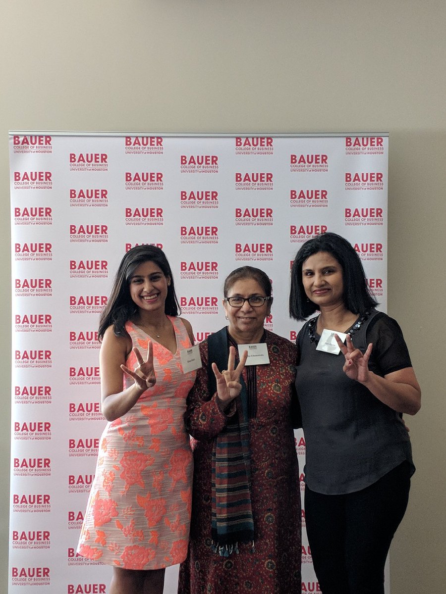 SUREHouston's tweet photo. Consultant Rima Shah and Dr. Khumawala advocating for #SUREsuccess @UHBauerCollege’s Alumni Luncheon. https://t.co/U5utUy4ciK
