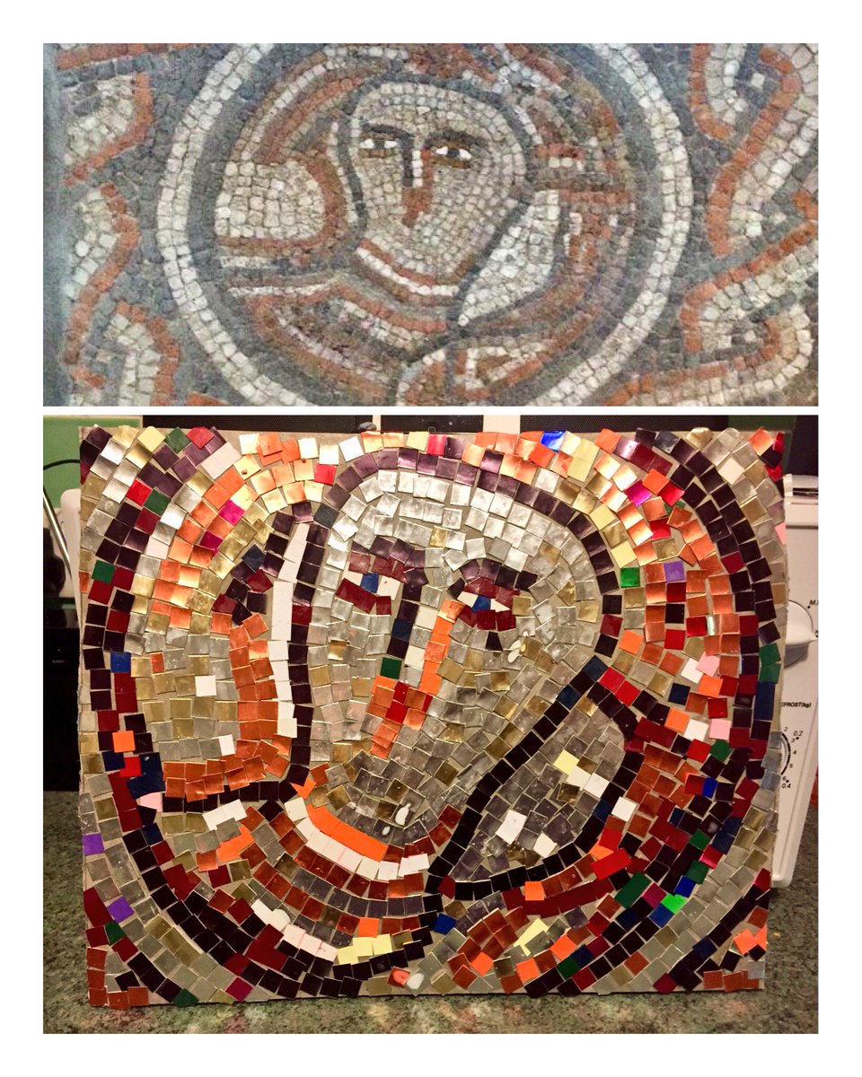 LorenaHall77's tweet image. My interpretation of the Mosaic of Fortuna from the Roman forum at Lincoln. #Roman #mosaic #tourguidetraining #artlife #arthistory @BNHeritage