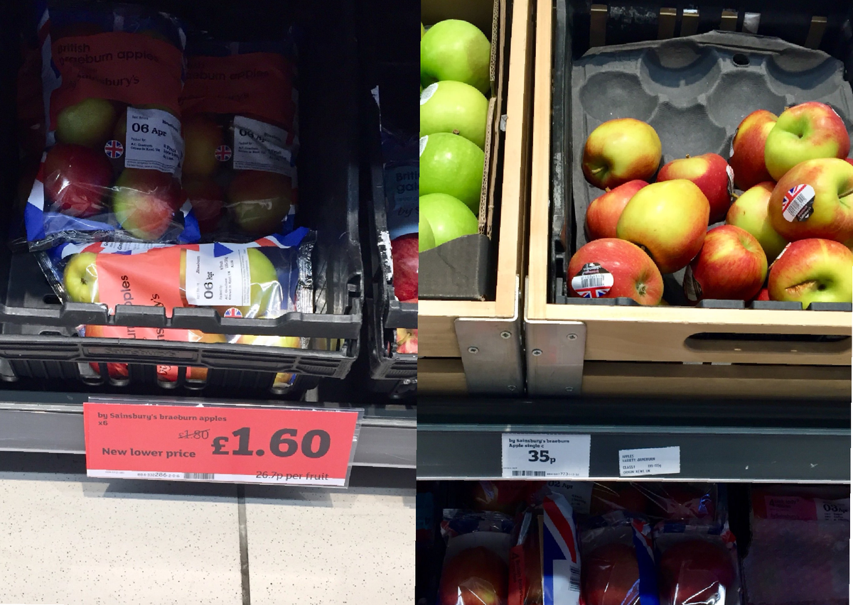 CAMINOSsinplast's tweet photo. ⏩ 6 manzanas 🍎 CON bolsa ➡️ 1,60£ 
⏩ 6 manzanas 🍎 SIN bolsa ➡️ 2,10£ 

⁉️ No solo el plástico es gratis, sino que hace que las mismas manzanas sean más baratas. Cómo se explica esto? 

#AceptoElReto #CaminosSinPlastico https://t.co/Xt9oczA0HX