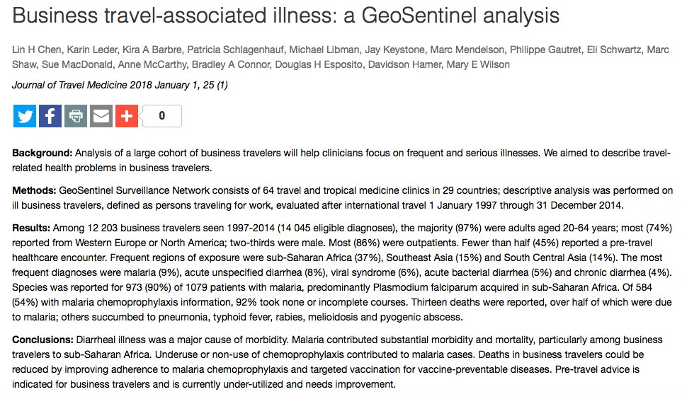 Isid On Twitter Geosentinel Study Of Business Travelers - 