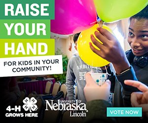 Help Nebraska 4-H win! 

Support Nebraska's youth and #RaiseYourHand! All alumni and friends can to go to 4-h.org/RaiseYourHand by May 15 to support youth in their community by completing the form for Nebraska!