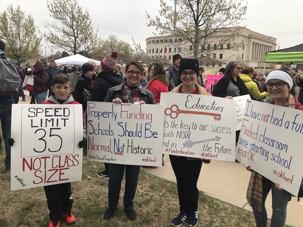 TwyllaHester's tweet image. Taking the opportunity to teach my kids how to stand up for themselves. #OklaEdWalkout #okwalk4kids  #pcsrocks