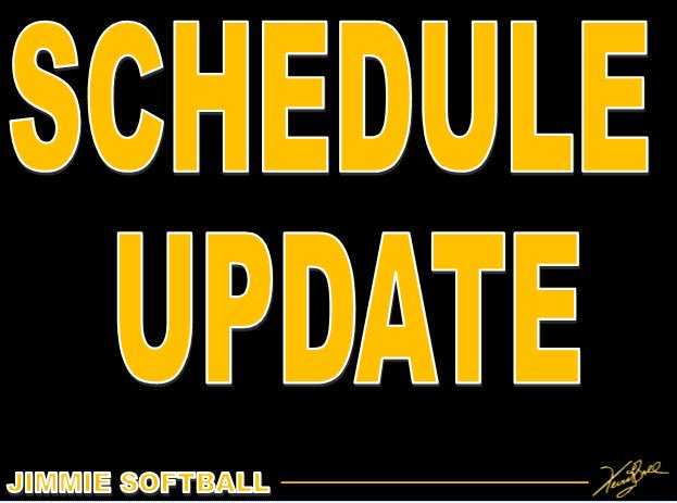 .<a href="/UJSoftball/">UJ Softball</a> schedule update:
Thursday April 5--UJ vs. Dakota State 7 pm/9 pm
Saturday April 7--UJ vs. Viterbo 7 pm/9 pm

Both doubleheaders will be at the Presentation College Dome 
#GoJimmies