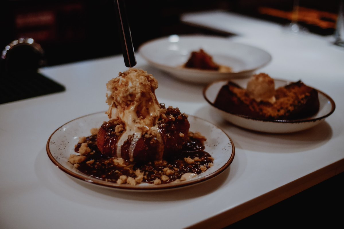 Messy, yet delicious. We've got 3 desserts and they are rule. 1. The Donut, 2. Apple Cake and 3. Chocolate Mousse.