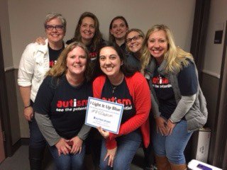 RISD/SSS Autism Training Team lights up for Wold Autism Day and for April 2018 Autism Awareness Month.  AUTISM - SEE THE POTENTIAL!   #RISDautism #RISDgreatness  #AutismAwareness #LightItUpBlue #WorldAutismAwarenessDay