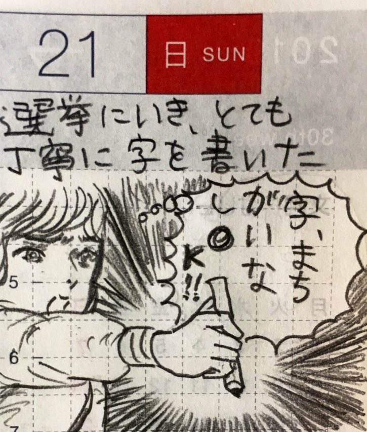 大きく堂々と丁寧に書いた
#選挙に行こう
#投票完了 
