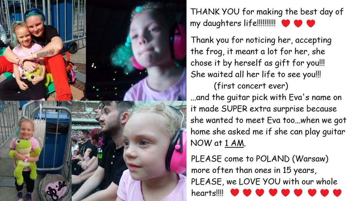 MarzenaCuddles's tweet photo. @Pink @PinkEuropeans @PinkPoland @EvaGardner THANK YOU for making the bestest day in my 6years old daughters life!!!❤️❤️❤️ We LOVE YOU.  And "that little girl" named Alecia (after you) asks when you gonna come back because she misses you!!!! https://t.co/qHtRSeUToD