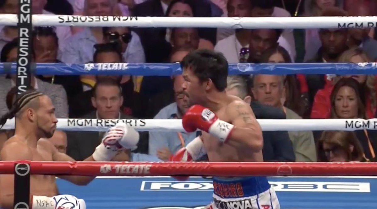 BleacherReport's tweet image. MANNY DROPPED THURMAN IN THE FIRST ROUND

#PacquiaoThurman