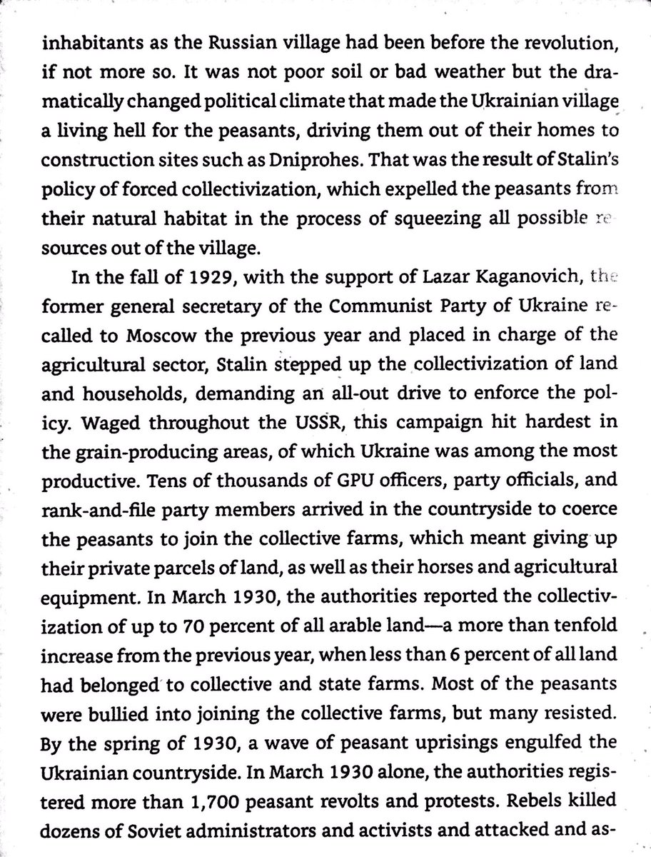 Collectivization was deeply unpopular, inspiring hundreds of peasant revolts and mass civil disobedience. Communists refused to give up their program though, leading to terrible famine.