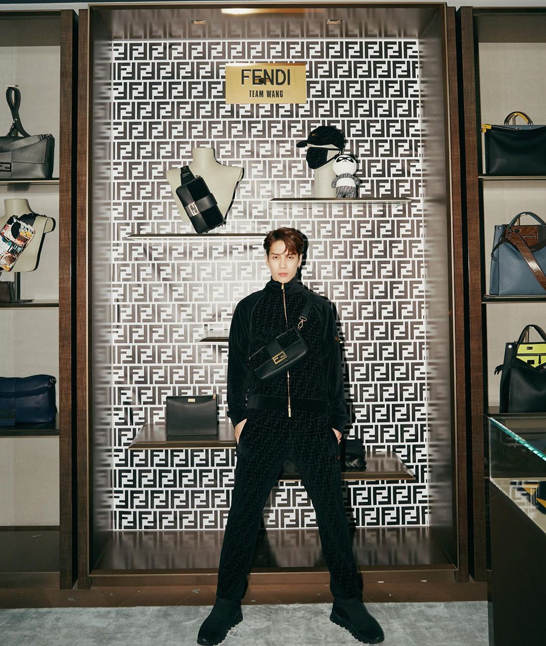 Jackson Wang Global on X JACKSTAGRAM 190721 3 3 Jackson posted on Instagram FENDI TEAM WANG designed by Jackson Wang 1st velvet collection Launched Drop a if u shared JacksonWang