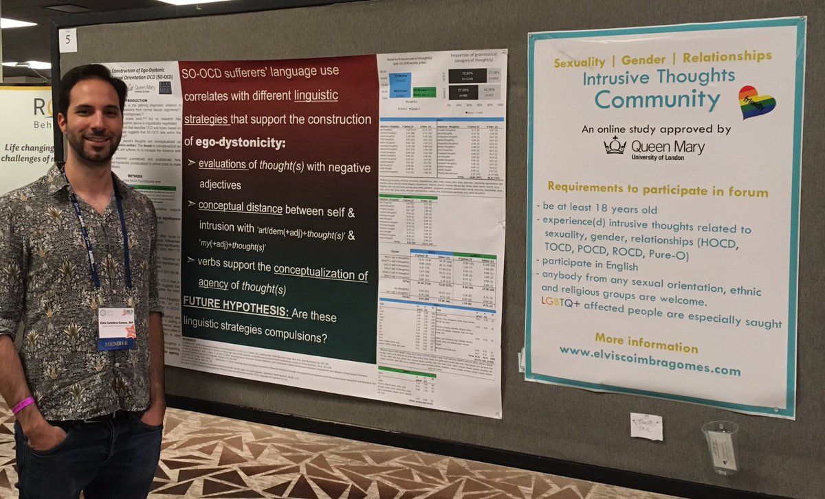 Proudly represented @QMULLinguistics at #OCDcon today. I'm honored to have received the '2019 @IOCDF Poster Award Scholarship'. This is proof that linguistics has a lot to offer to the study of OCD.