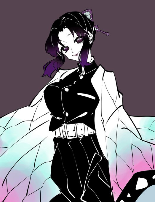 MGR.26さんがTwitterに投稿した胡蝶しのぶ(鬼滅の刃)のイラスト。