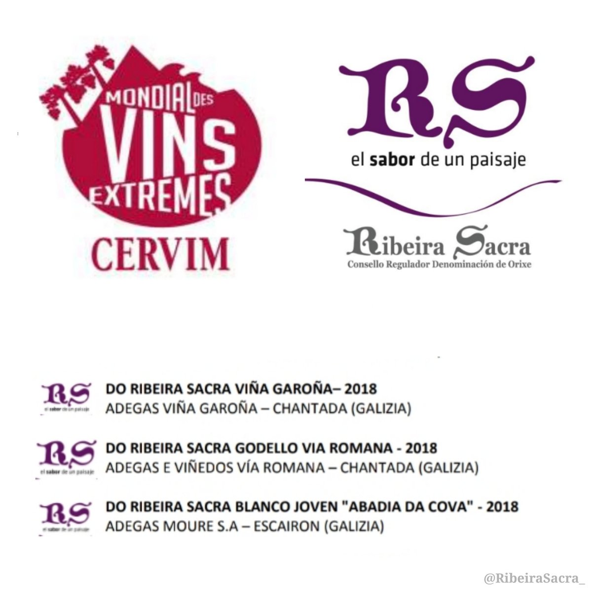 RibeiraSacra_'s tweet photo. .
    Mondial des Vins Extrêmes 2019

 《 Cervim - Viticoltura Eroica 》

☆Lista completa de vinos premiados 👇 https://t.co/wyH0k21AlW
👆

#RibeiraSacra @RibeiraSacraDO
#ElSabordeunPaisaje #ViticulturaHeroica 
#MondialdesVinsExtrêmes #Cervim #ViticolturaEroica https://t.co/aud5UoTDMF