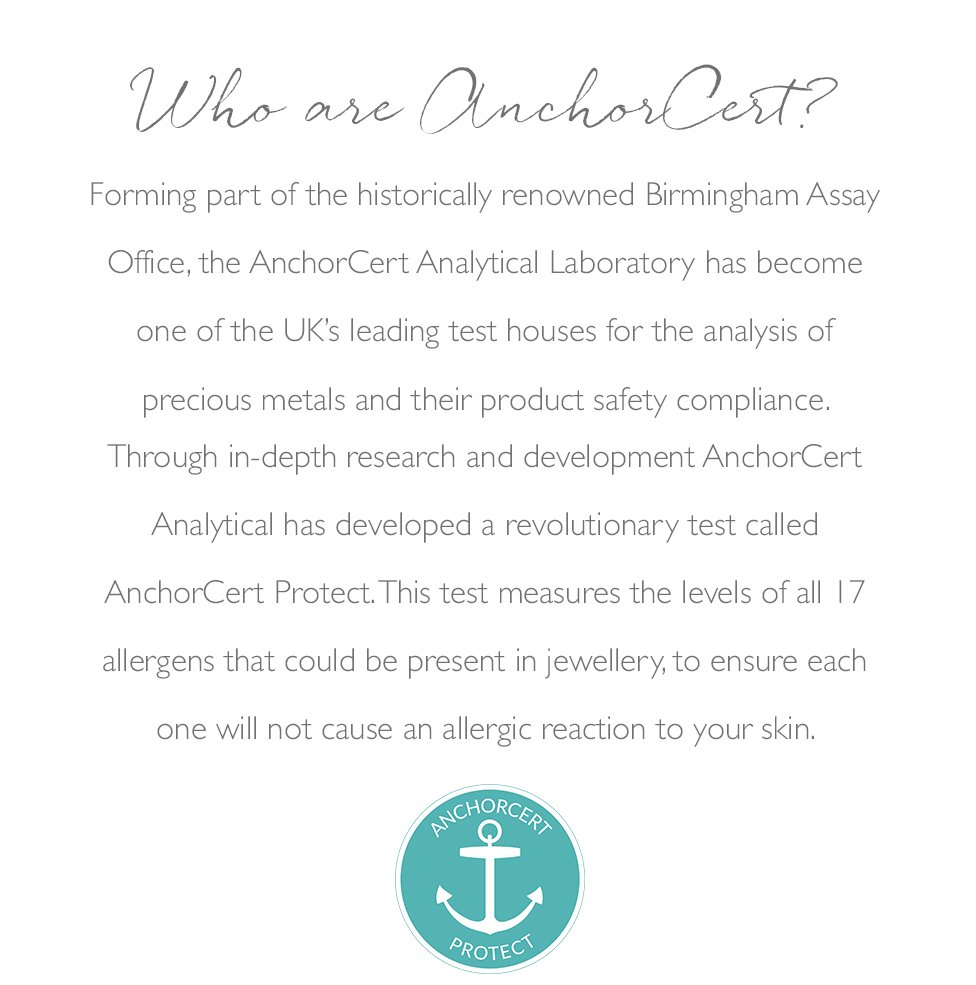 ✨ Safe for your skin soothing for the soul ✨

We are happy to announce YOU CAN now style with freedom and total peace of mind; Each piece of ChloBo Jewellery has been approved by AnchorCert Protect. 

Learn more: chlobo.co.uk/anchorcertprot…