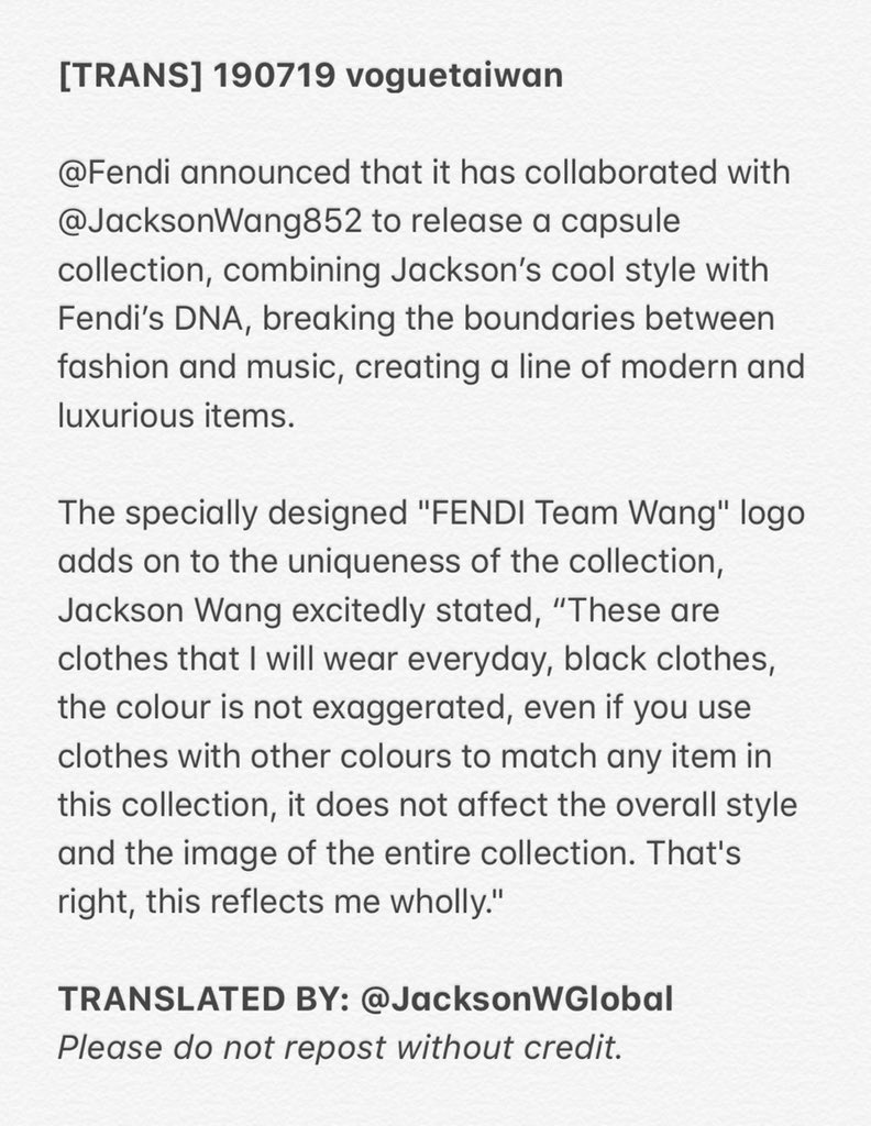 FENDI x Jackson Wang capsule collection combines fashion and music