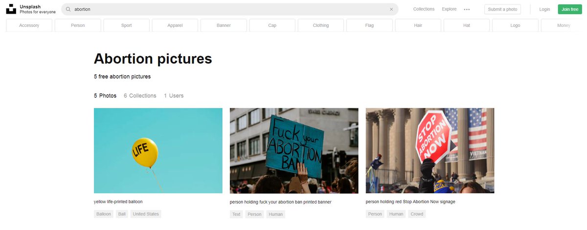 MariseGhys's tweet photo. Quelqu'un m'explique pourquoi, quand je recherche #abortion sur @unsplash, je tombe sur seulement cinq images dont quatre anti-choix ? https://t.co/mQifu29hju