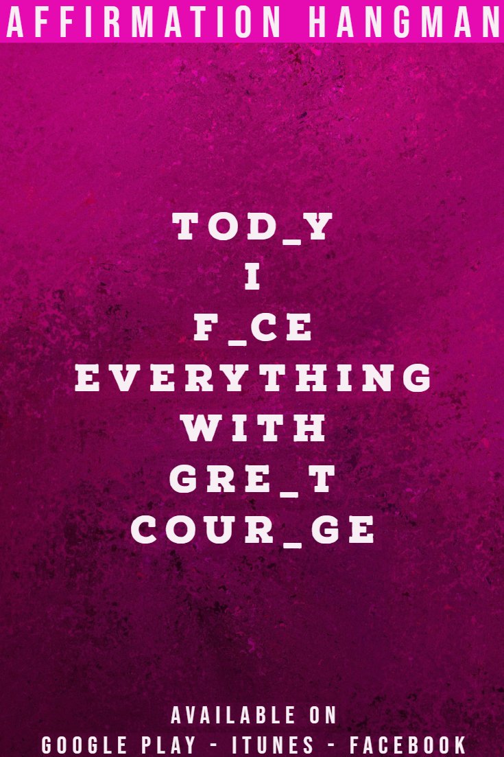 SFrenzy222's tweet photo. Click the link &amp; Download #Affirmation Hangman Today! #Affirmations #Lawofattraction @PositiveThoughts #ChangeYourThoughts #ChangeYourLife #DailyAffirmations  #Manifesting #Universe #ThirdEye 

Google Play  - https://t.co/gceH3c8pAq 

Itunes - https://t.co/D2VcwkL2er https://t.co/WPr7mQ7Dcr