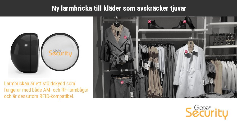 GateSecurityAB's tweet image. Ny larmbricka till kläder som avskräcker tjuvar gate-security-ab.mynewsdesk.com/pressreleases/…