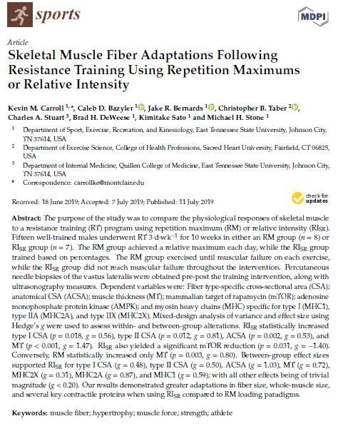 Sports_MDPI's tweet photo. #mdpisports Skeletal Muscle Fiber Adaptations Following Resistance Training Using Repetition Maximums or Relative Intensity https://t.co/xxaxgNsUam  
#SkeletalMuscle https://t.co/pxFnFEU9Ca