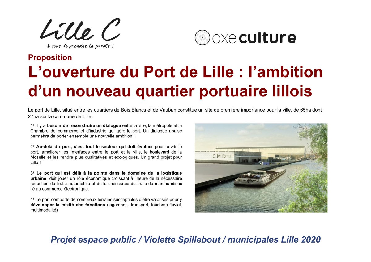 VSpillebout's tweet photo. L’ouverture du Port de Lille : l’ambition d’un nouveau quartier portuaire lillois @PhHourdain @VSpillebout #TransformerLille avec #LilleC https://t.co/UBkRPpDxGu
