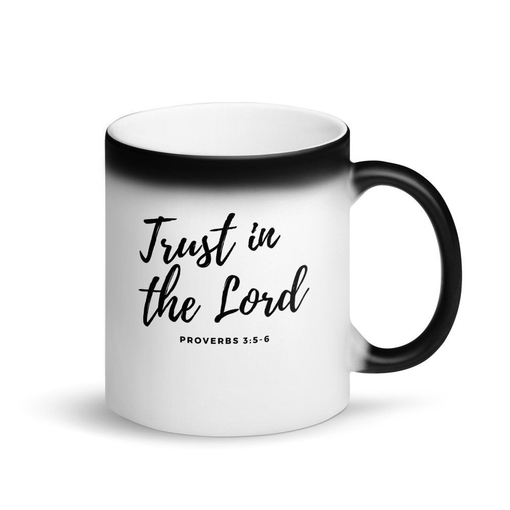 Excited to share the latest addition to my etsy shop: Trust in the Lord Matte Black Mug
etsy.me/2SyaPuh 
#housewares #yes #ceramic #mug #coffeemug #teamug #religiousmug #biblicalmug #verseshome