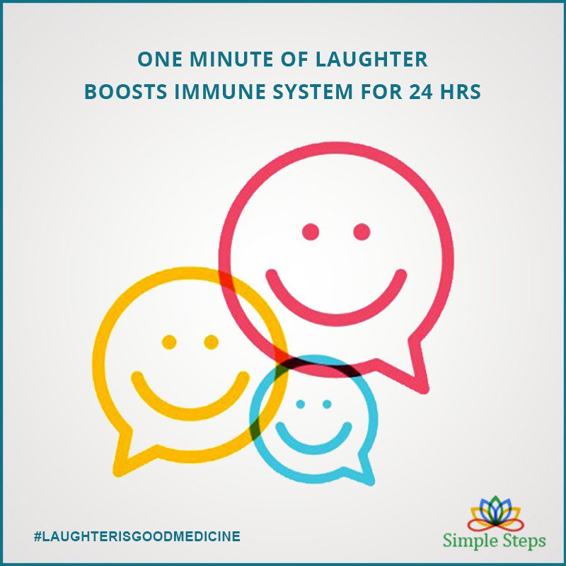 SimpleSteps4's tweet photo. One minute of anger weakens the immune system for 4 to 5 hours. One minute of laughter can boost your immune system for 24hrs.
.
.
#laughterisbestmedicine #happylife #simplesteps #immunesystem #healthylife https://t.co/CQjXLKZegI