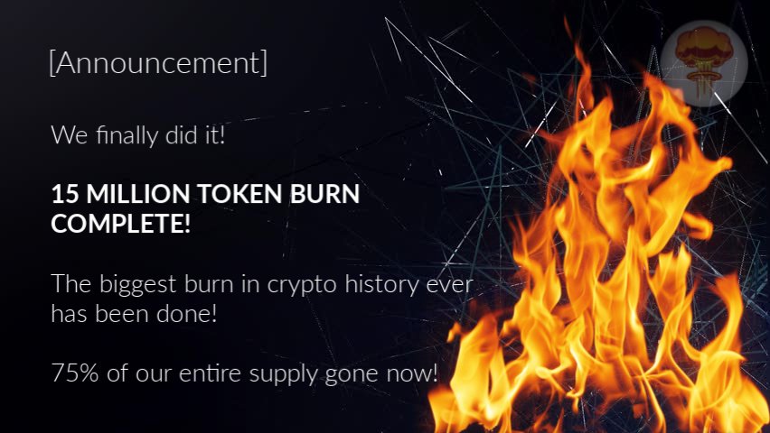 🔥🔥🔥 15 MILLION TOKEN BURN COMPLETE 🔥🔥🔥
The biggest token burn in crypto history is done! 75% of our entire supply has been burnt! We will announce winners from the burn guess bounty this week! Till then you can still participate to win 500 MOAB here: x.com/MOABToken1/sta…