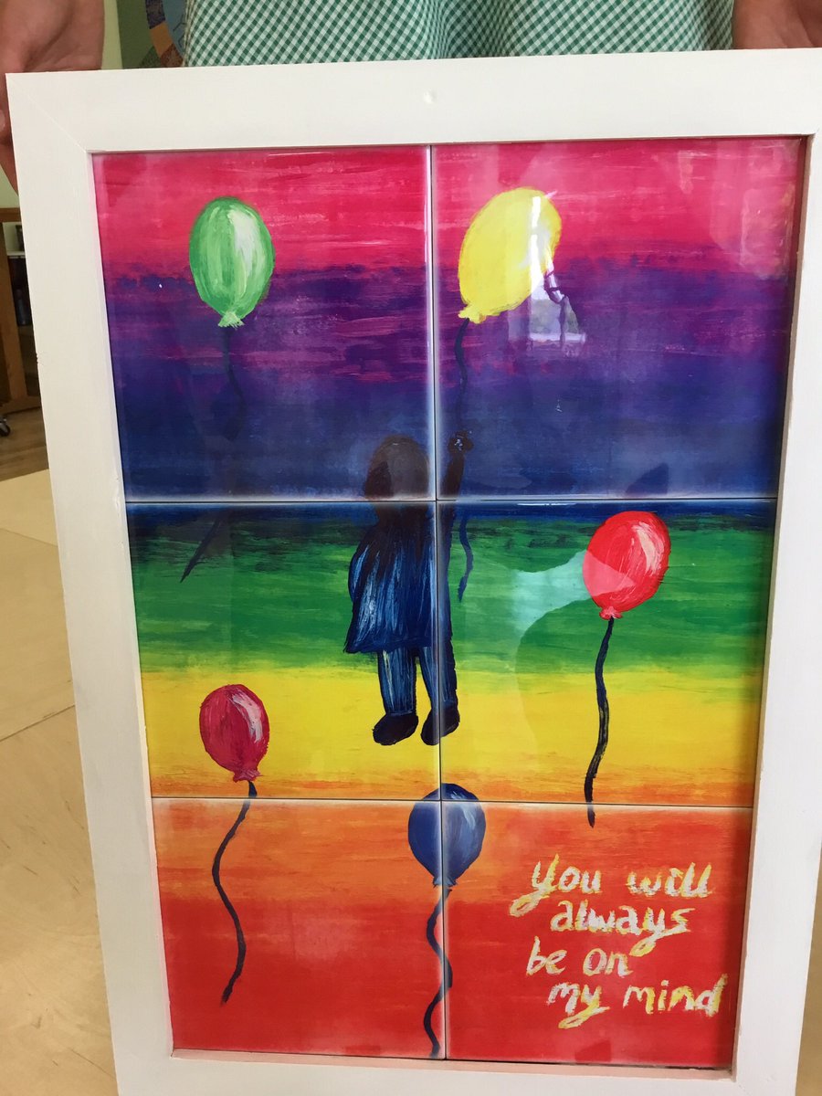 stannespri's tweet photo. A wonderful piece of art work created by one of our children in memory of a very special teacher. We love it and are looking forward to seeing it have a special place in our school. https://t.co/LE8y2qPFnp