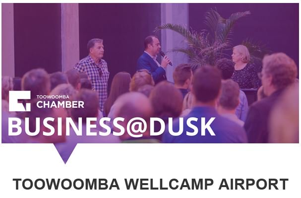 Mix and mingle with the business leaders of the region at the <a href="/twbchamber/">Toowoomba Chamber</a> Business@Dusk event, to be held at <a href="/WellcampAirport/">Toowoomba Wellcamp</a> Wednesday 21 August.  #fromtoowoombatotheworld #wellcampairport #toowoombaregion #toowoombachamber #businessatdusk