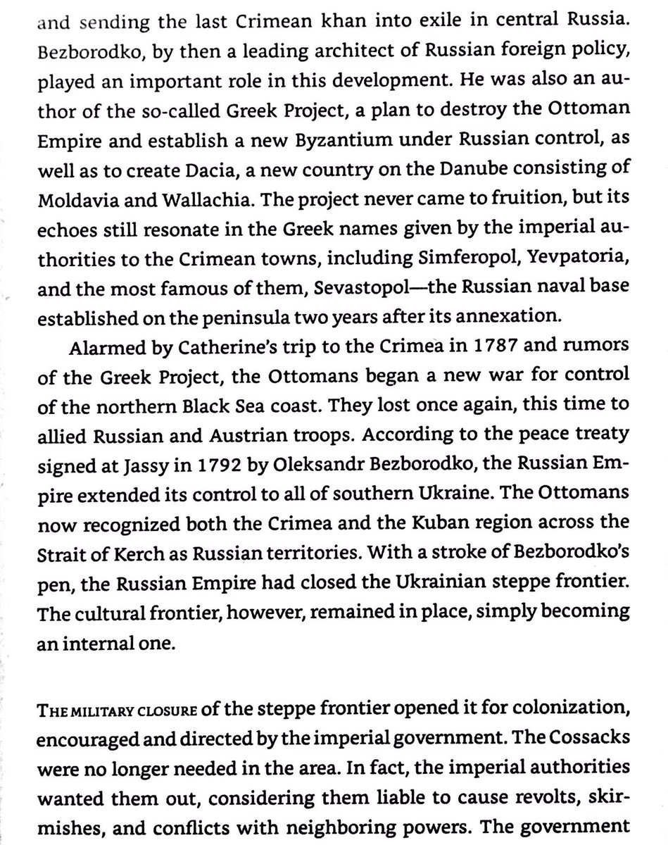 Russia defeated the last steppe raiders in 1792. Mass colonization of southern and eastern Ukraine ensued - 20% non-East Slavic. Tatars unable to live their old lifestyle emigrated in huge numbers.