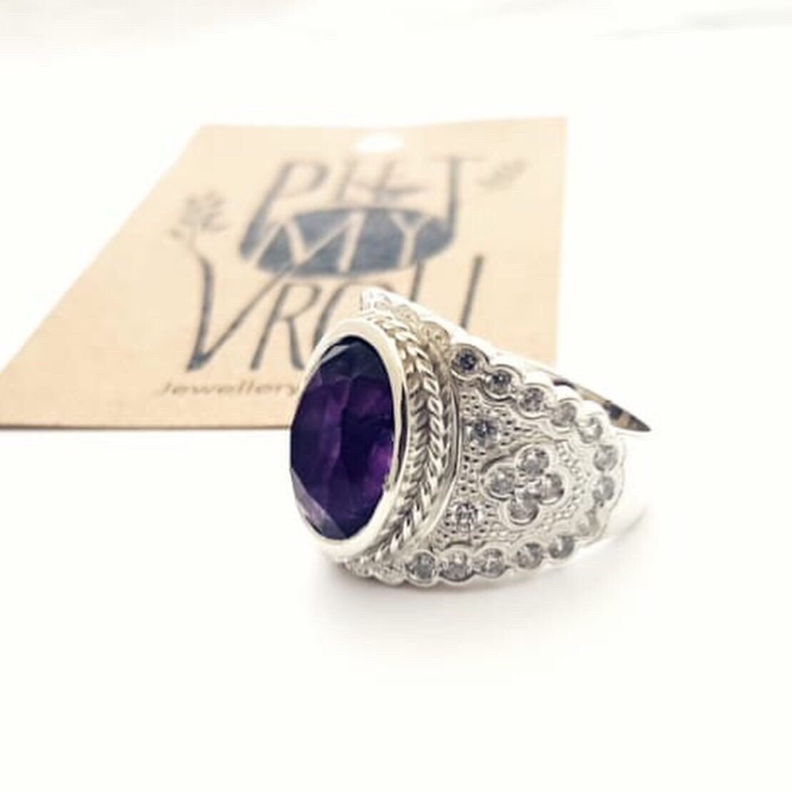 my_piet's tweet photo. #sterlingsilver #amethyst and #cubiczirconia #ring #commissioned #handmadejewelry #pietmyvrou #fjietfjieuw #venitasjewellery #wedeliverhappiness https://t.co/CQhWApXbje