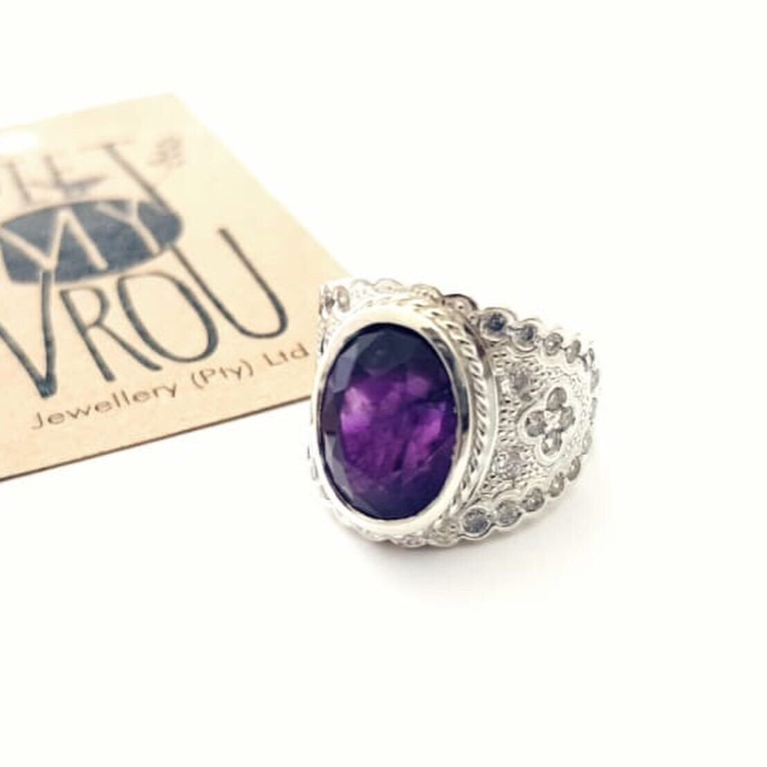 my_piet's tweet photo. #sterlingsilver #amethyst and #cubiczirconia #ring #commissioned #handmadejewelry #pietmyvrou #fjietfjieuw #venitasjewellery #wedeliverhappiness https://t.co/CQhWApXbje