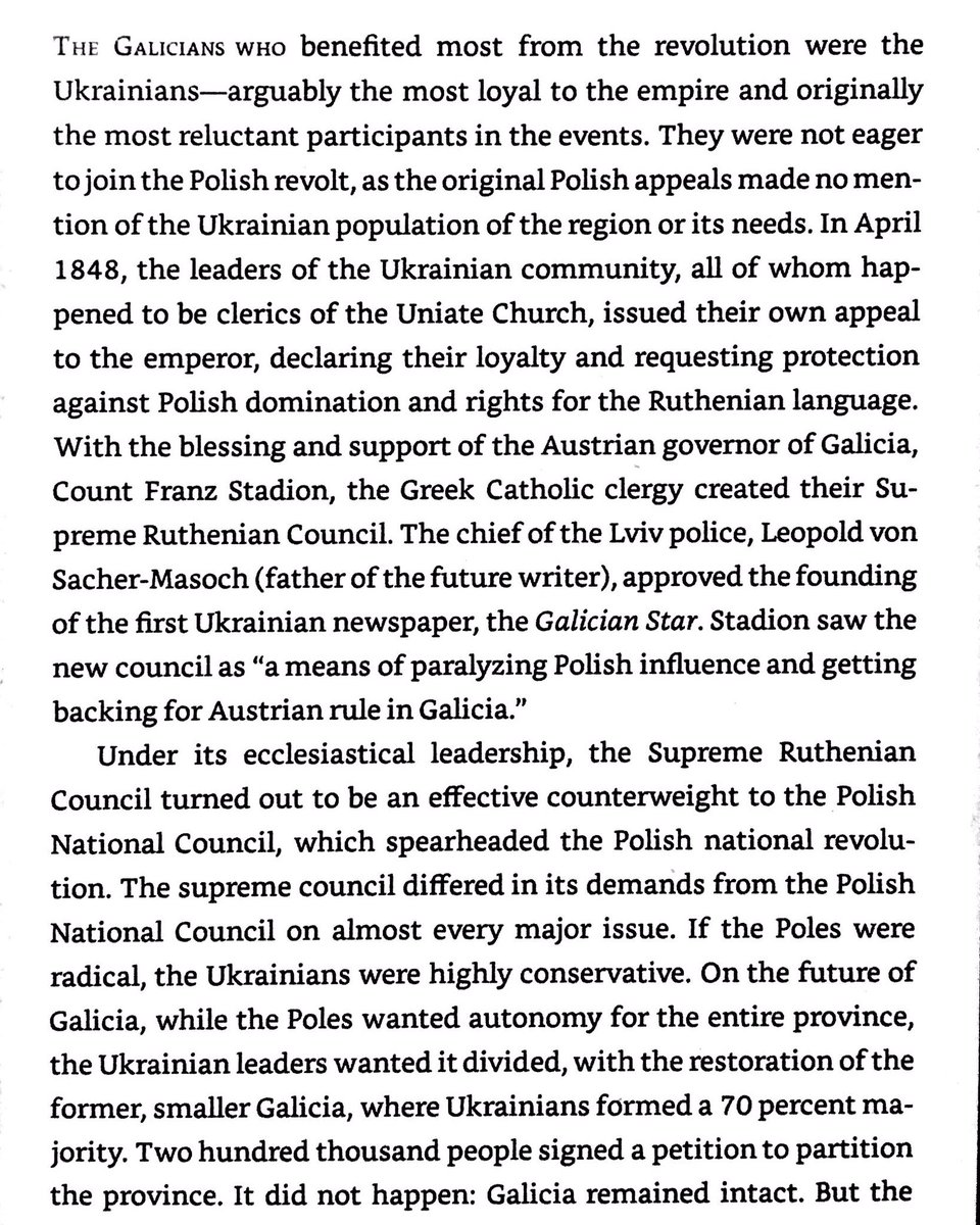 In the 1848 uprisings, Jews and Poles in Galicia were radical. The Ukrainians were deeply conservative, and organized in favor of the Hapsburgs.