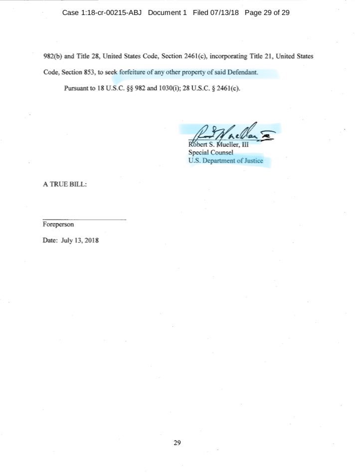 35/ JULY 13, 2018: Signed by Robert Mueller III.You might ponder why these critical indictments have been buried by the Squirrels of Outrage, distractions craftily created each day by the right wing ministers of propaganda.Could it be that the 2016 election was illegitimate.