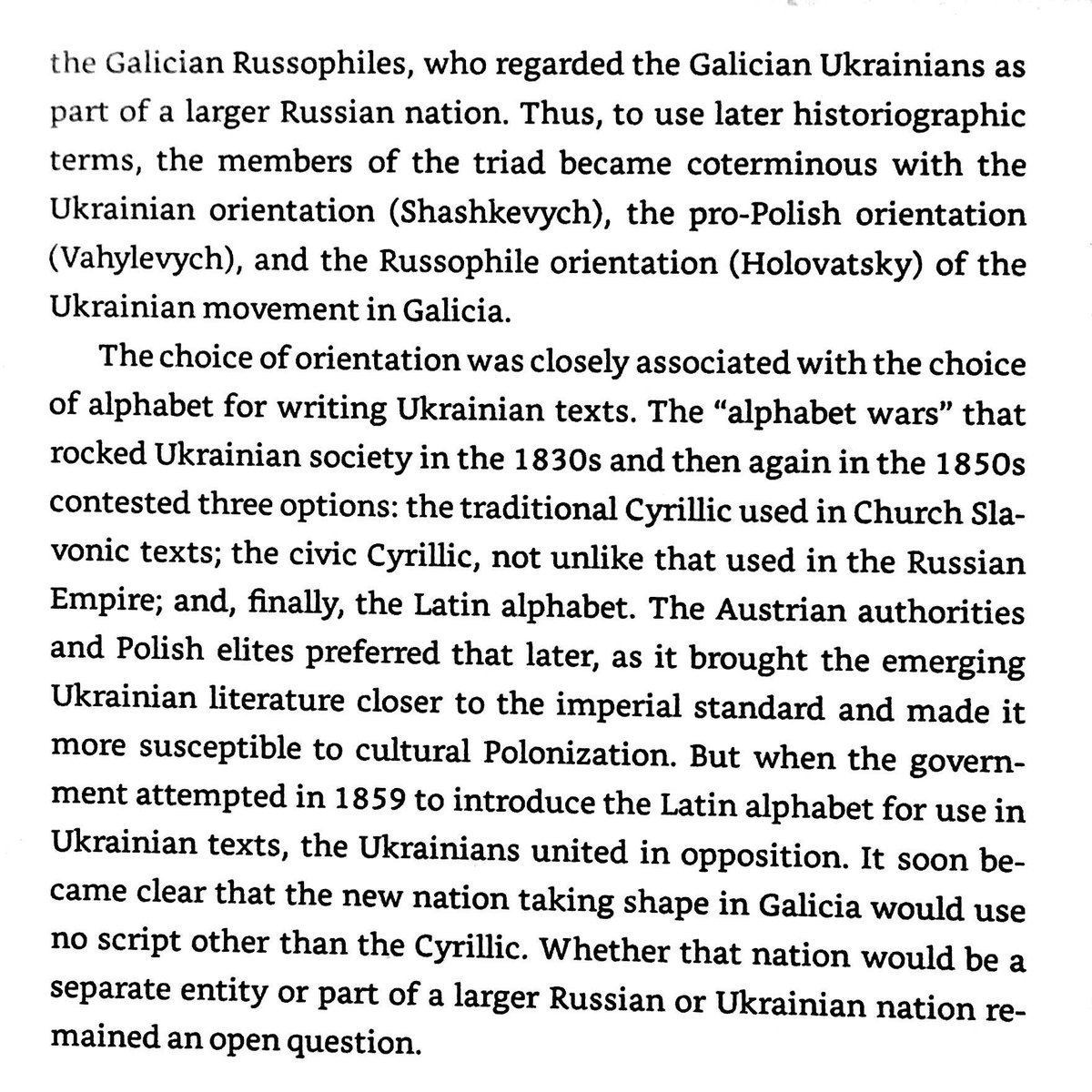 Three trends in mid-19th century Galician identity: Pro-Russia, Pro-Poland, and Pro-Ukraine.