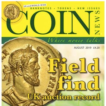 NoonansAuctions's tweet photo. From the front cover of our catalogue to the cover of #CoinNews, our handsome gold #aureus of #Allectus, with thanks @coinsandmedals @tokenpublishing https://t.co/QcFusPdMAg #tokenpublishing #coincollecting #detectorists #metaldetecting https://t.co/j7euIsakpf