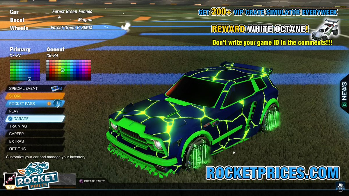 RocketPrices on Twitter "RocketLeague Forest Green Fennec Car Design