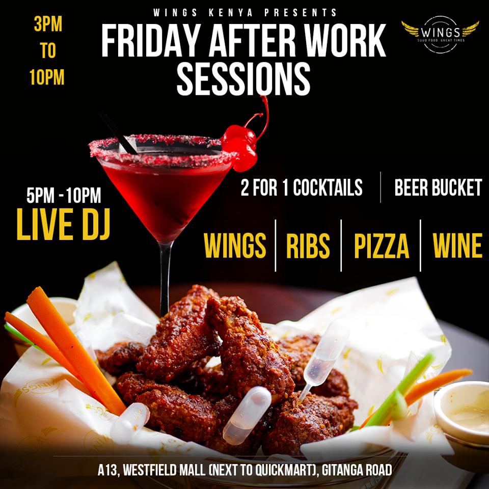 WingsKenya_'s tweet photo. Leo tunaingia Session๐ Swing by for the After Work Sessions and unwind after a long week of adulting. Delicious food, variety of drinks and dope music from DJ Jone. On a scale of 10 - 10 how in are you? ๐๐ธ๐ถ๐๐ฅ๐ป #Nairobi #WeekendVibes #FridayFeeling #AfterWorkSession #Wings https://t.co/GBwReCAzVV