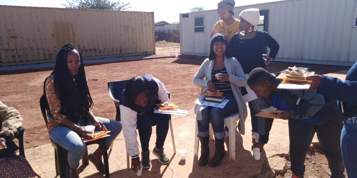 Our amazing trainer Hloni Mokoena spreading the word of the Mind My Money financial literacy programme at Tsogang Sechaba community centre in Chiawelo 🙂