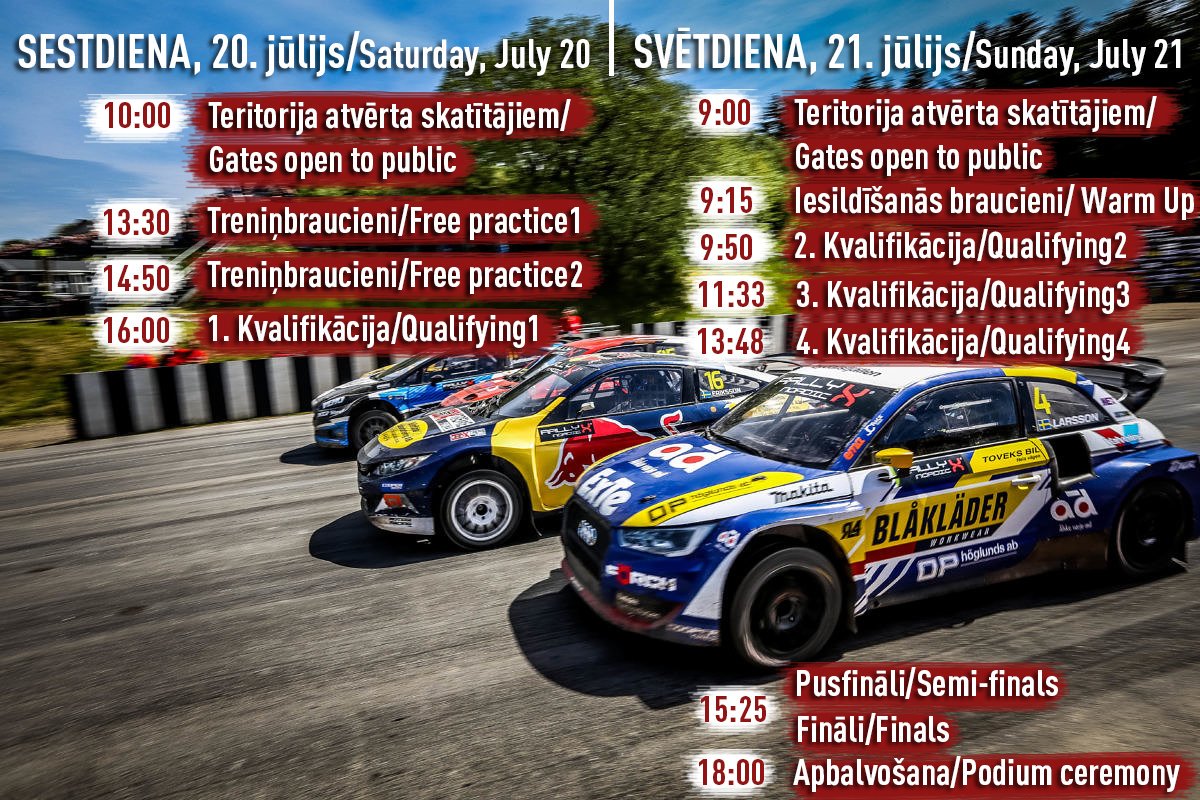 Viss, kas Tev jāzina, kad šajā nedēļas nogalē brauksi uz <a href="/rallyxnordic/">RallyX Nordic / RallyX on Ice</a> čempionāta posmu <a href="/TraseBikernieki/">Biķernieku trase</a>. 

Tiekamies!

Everything you need to know when coming to <a href="/RallyXLatvia/">RallyX Nordic Latvia</a> this weekend. 

See you there!