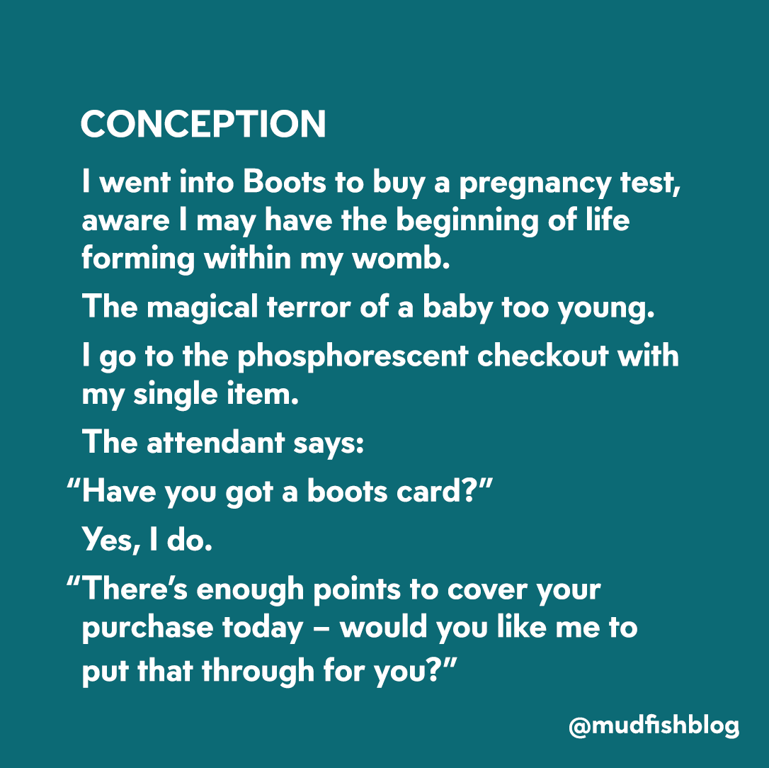 Mudfishblog's tweet photo. A poem about new birth #shesgoingthere #conception #Boots https://t.co/e2O5LOAwiU