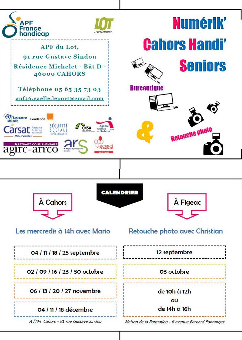 Les ateliers numériques redémarrent en septembre ! Inscrivez vous au 05 65 35 73 03 !