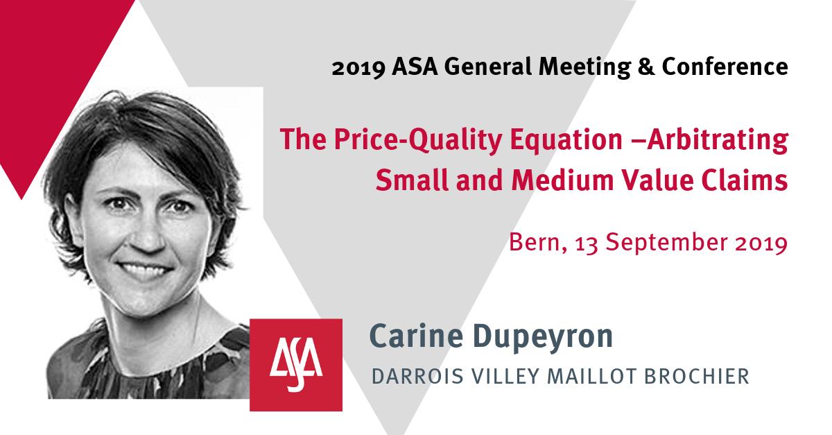 ASAArbitration's tweet photo. REGISTRATION NOW OPEN for the 2019 ASA General Meeting & Conference. It will take place in #Bern on 13 Sep 2019. Get #EarlyBird discount ☛ https://t.co/9B1Ms7NjP8
Carine Dupeyron of Darrois Villey Maillot Brochier will moderate Panel 1 at #ASAGM2019.
#ASABern #Arbitration https://t.co/F1aEkhr5DV