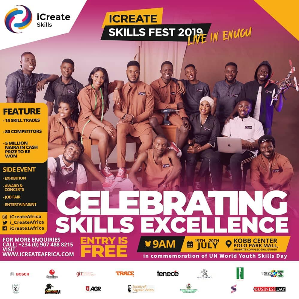 i_createafrica's tweet photo. THE WAIT IS OVER! The Grand Tournament of the finest skills in the Southeast!!!  #KobbCivicCenter #skillsinaction #icreateskillfest #icreatskillfestenugu #skillschangelives  @Melmedia2013 @BoschAfrica @Sterling_Bankng @BBCAfrica @TRACENaija @TRACE_Inter @FrankNwekeII @obyezeks https://t.co/YVyEhHgBVX